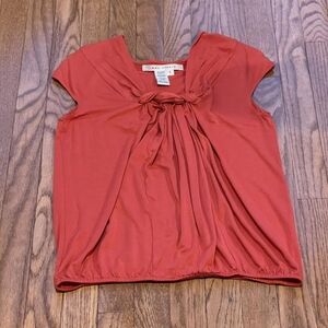 Max Studio Pink Cap Sleeve Tie Front Blouse